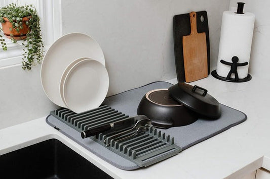 Multipurpose Drain Mat with Dish Stand