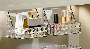 Acrylic Wall-Mounted Cosmetic Organizer Rack